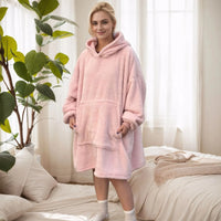 Ciepły Koc Fleece z Kapturem TM