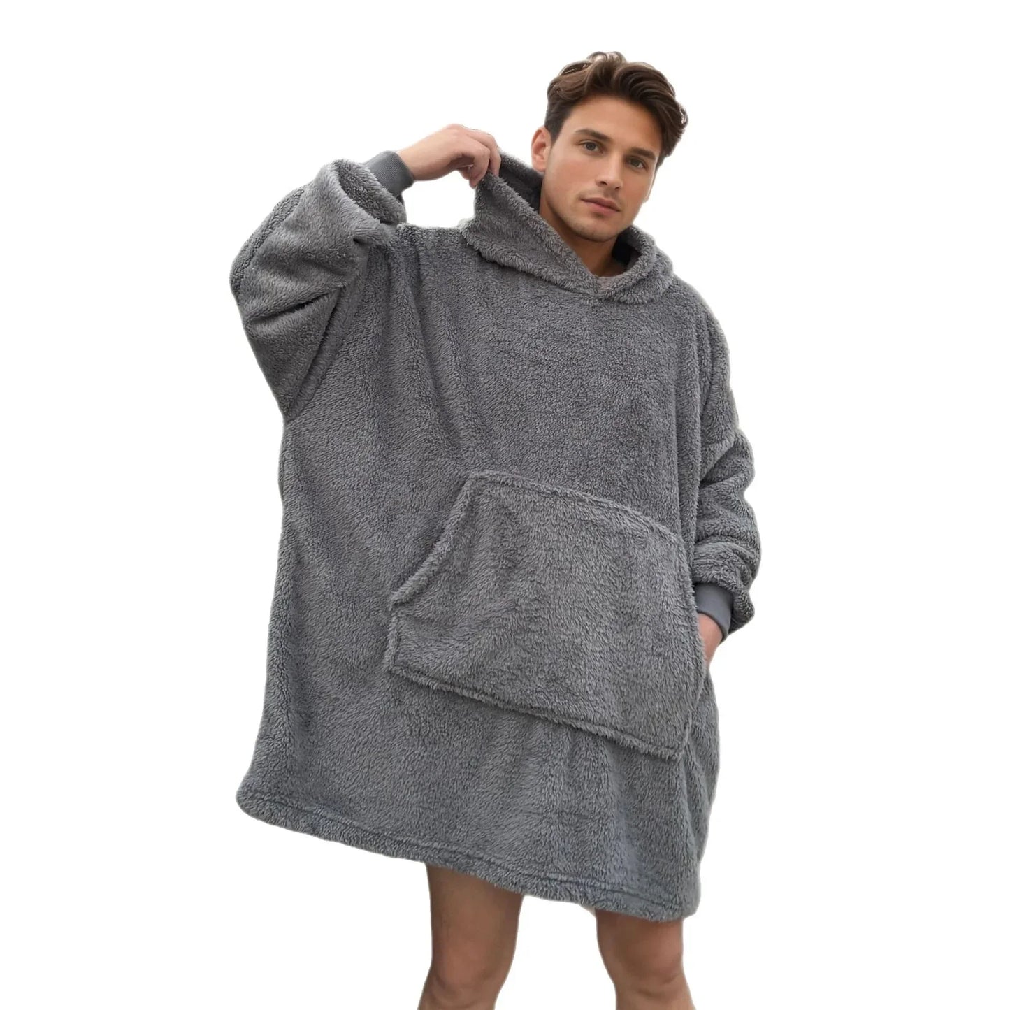 Ciepły Koc Fleece z Kapturem TM