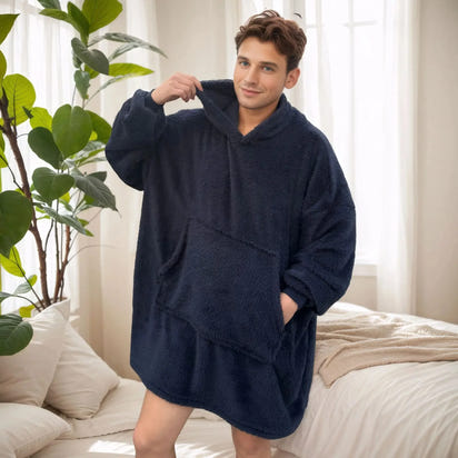 Ciepły Koc Fleece z Kapturem TM